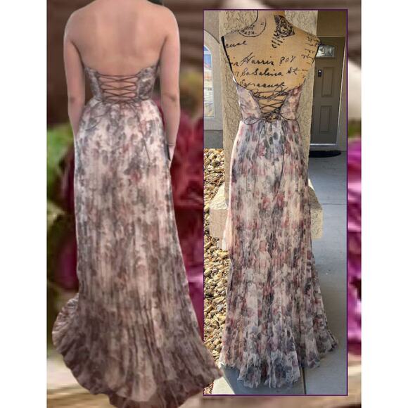 Lulu's Floral Strapless Maxi Dress - Picture 3 of 10